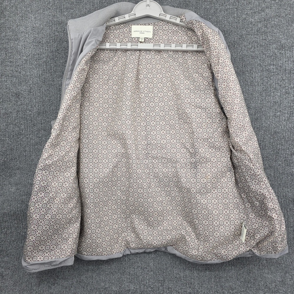 Adrienne Vittadini Vest Womens 1X Gray Quilted Puffer Zip Front Lined Warm - Picture 6 of 9